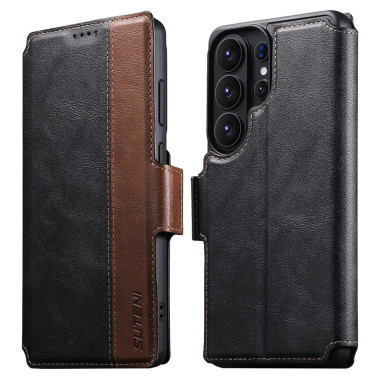 Coque Samsung Galaxy S26 Ultra Q-07 Magnétique Détachable Texture Cuir