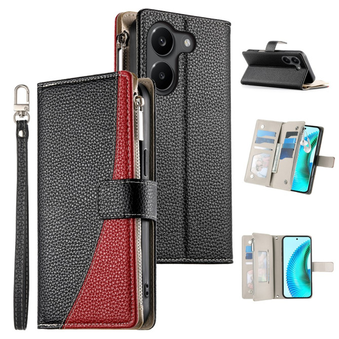 Housse POCO X8 Pro Portefeuille Zippé Multi-Rangements