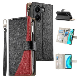 Housse POCO X8 Pro Portefeuille Zippé Multi-Rangements
