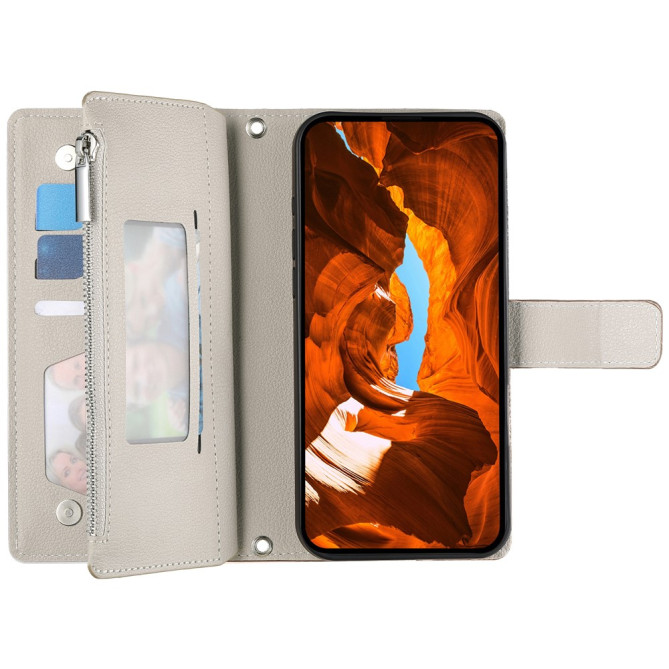 Housse POCO X8 Pro Portefeuille Zippé Multi-Rangements