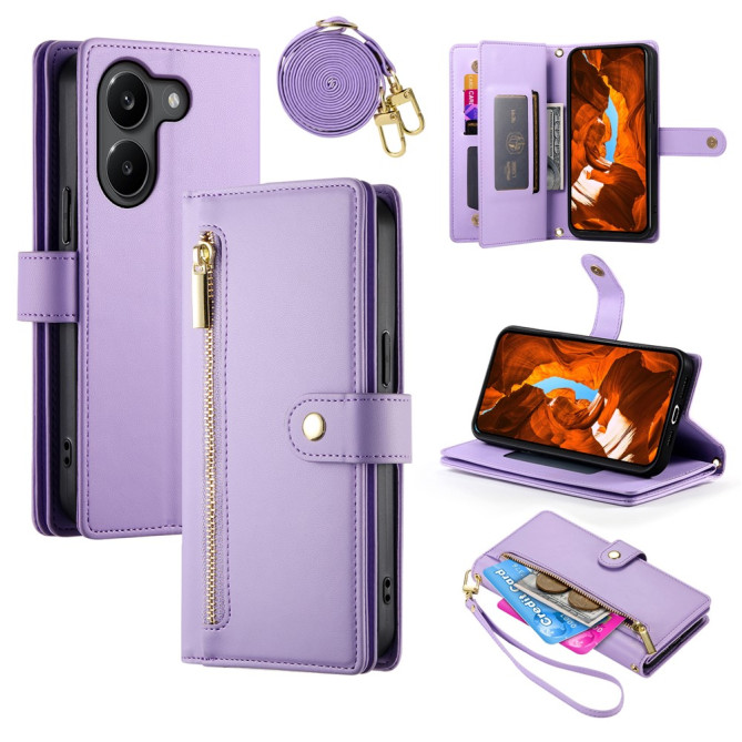 Housse POCO X8 Pro Multi-Rangements avec Bandoulière