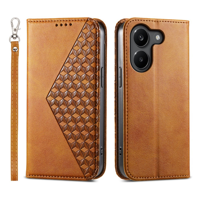 Housse POCO X8 Pro Motif Losanges avec Dragonne