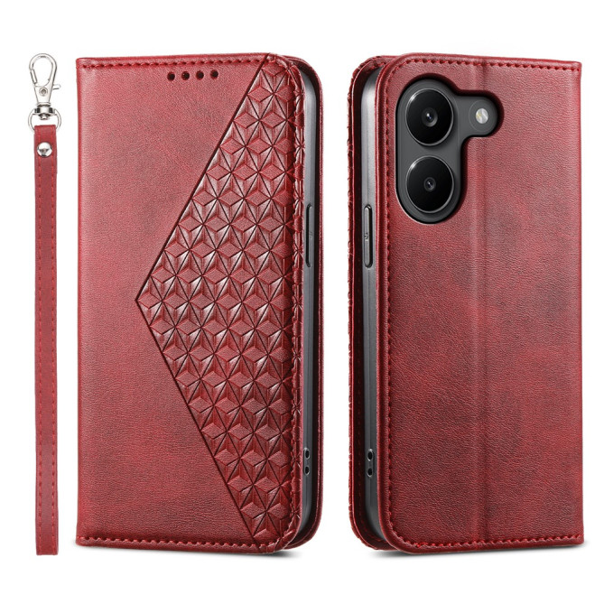 Housse POCO X8 Pro Motif Losanges avec Dragonne