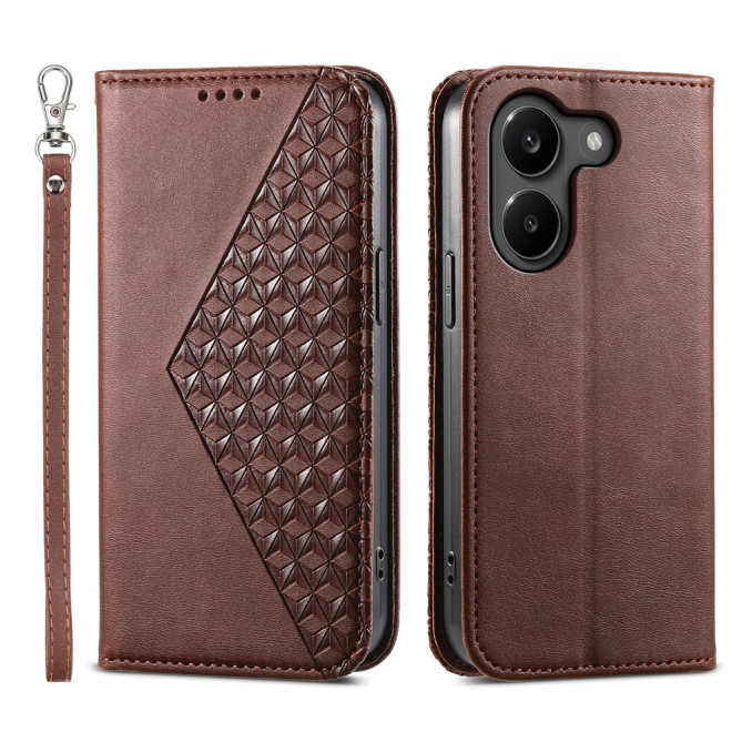 Housse POCO X8 Pro Motif Losanges avec Dragonne