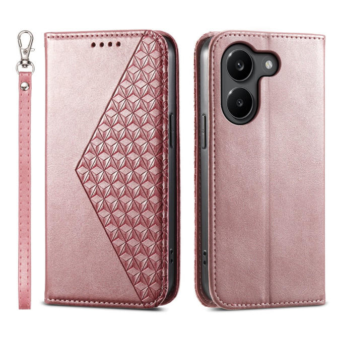 Housse POCO X8 Pro Motif Losanges avec Dragonne
