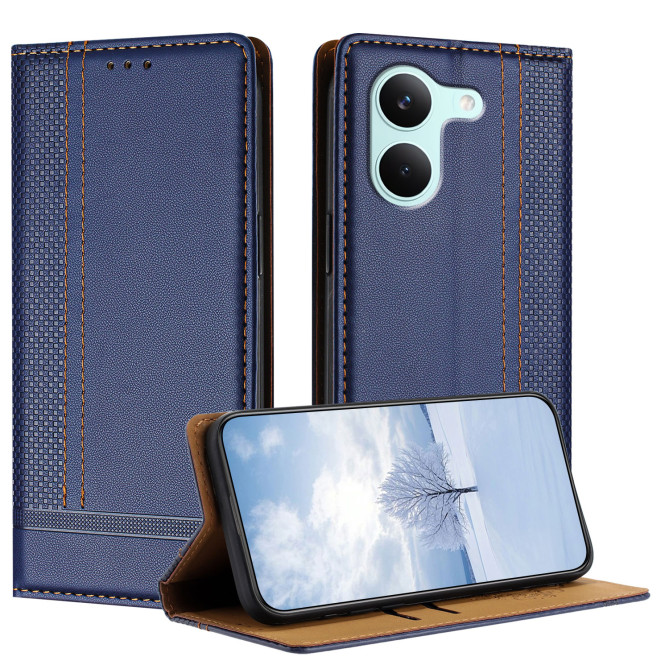 Flip Cover POCO X8 Pro Lignes Structurées avec Porte-Cartes
