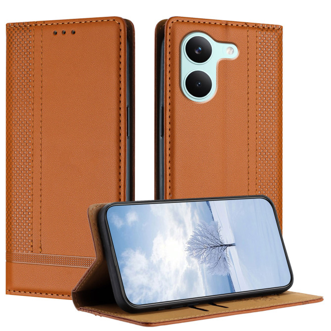 Flip Cover POCO X8 Pro Lignes Structurées avec Porte-Cartes