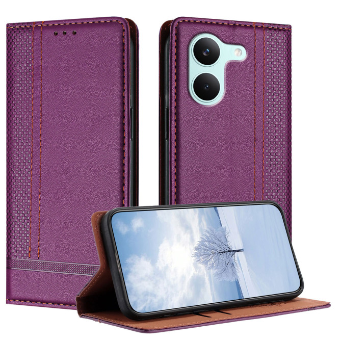 Flip Cover POCO X8 Pro Lignes Structurées avec Porte-Cartes