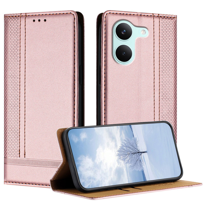 Flip Cover POCO X8 Pro Lignes Structurées avec Porte-Cartes