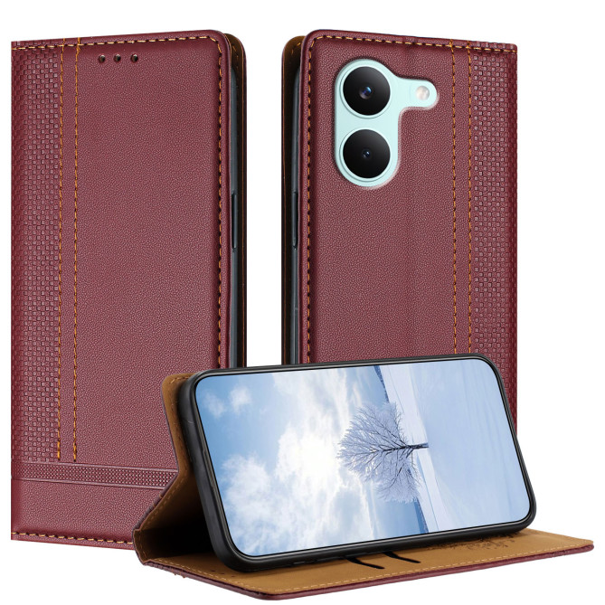 Flip Cover POCO X8 Pro Lignes Structurées avec Porte-Cartes