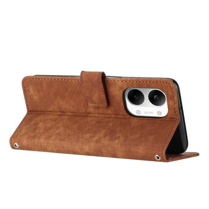 Housse POCO X8 Pro Max Effet Cuir avec Lignes Gravées