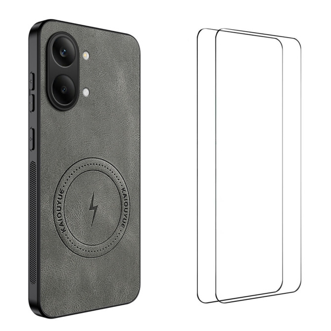 Coque POCO X8 Pro Max Nappa Magnétique avec 2 Verres Trempés
