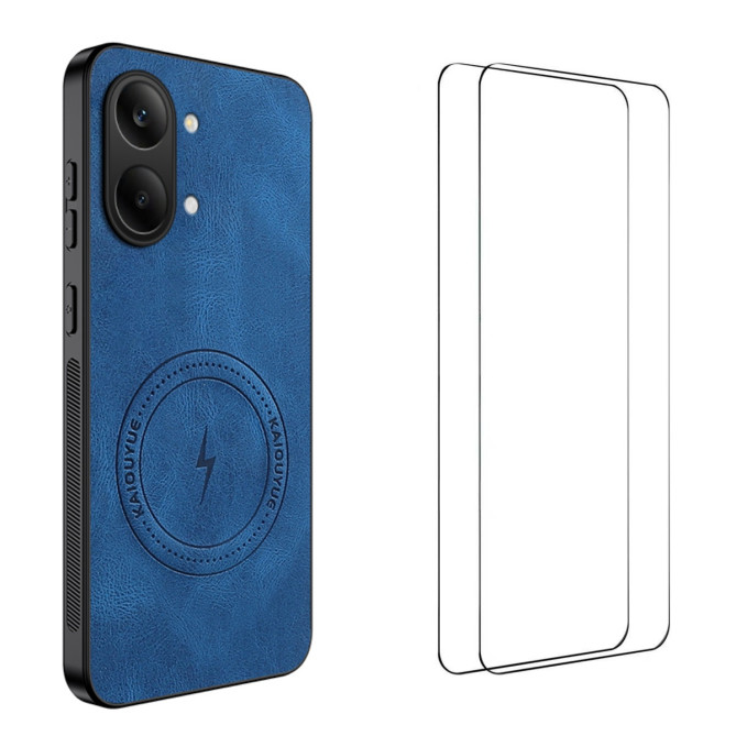 Coque POCO X8 Pro Max Nappa Magnétique avec 2 Verres Trempés