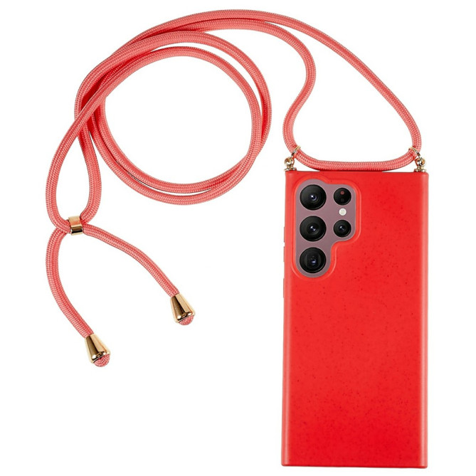 Coque Samsung Galaxy S26 Ultra en Paille de Blé avec Cordon