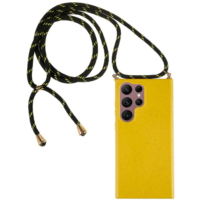 Coque Samsung Galaxy S26 Ultra en Paille de Blé avec Cordon