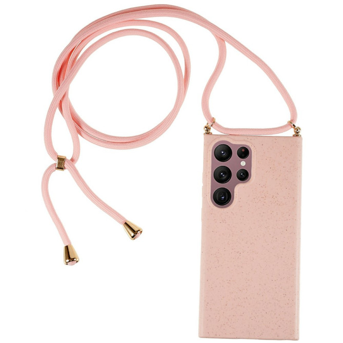 Coque Samsung Galaxy S26 Ultra en Paille de Blé avec Cordon