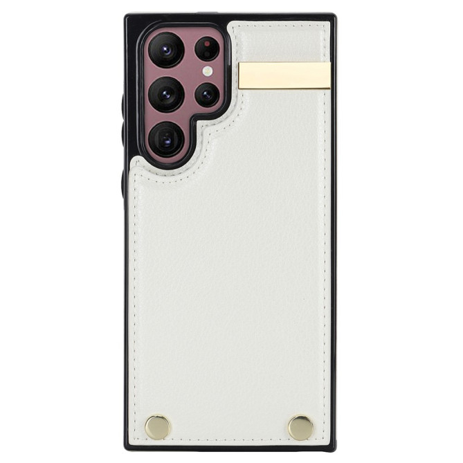Coque Samsung Galaxy S26 Ultra Porte-cartes en Simili Cuir avec Détails Métalliques