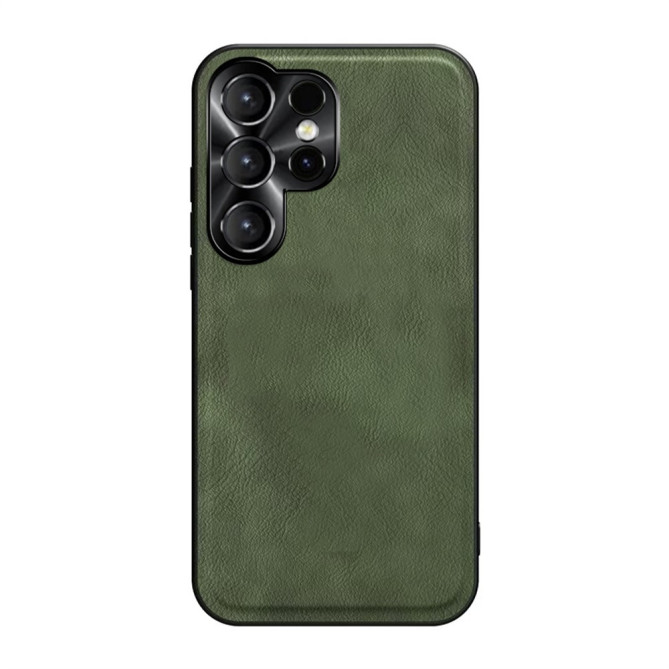 Coque Samsung Galaxy S26 Ultra Hybride Simili Cuir avec Cadre d'Objectif Métallique