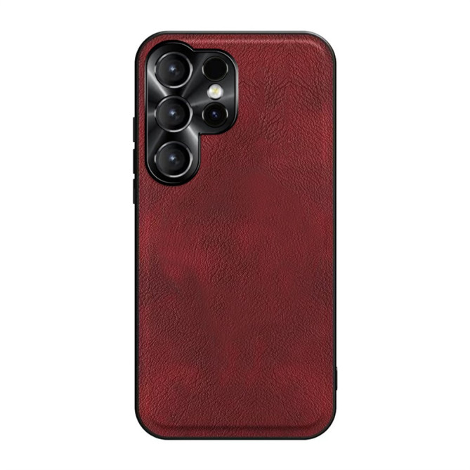 Coque Samsung Galaxy S26 Ultra Hybride Simili Cuir avec Cadre d'Objectif Métallique