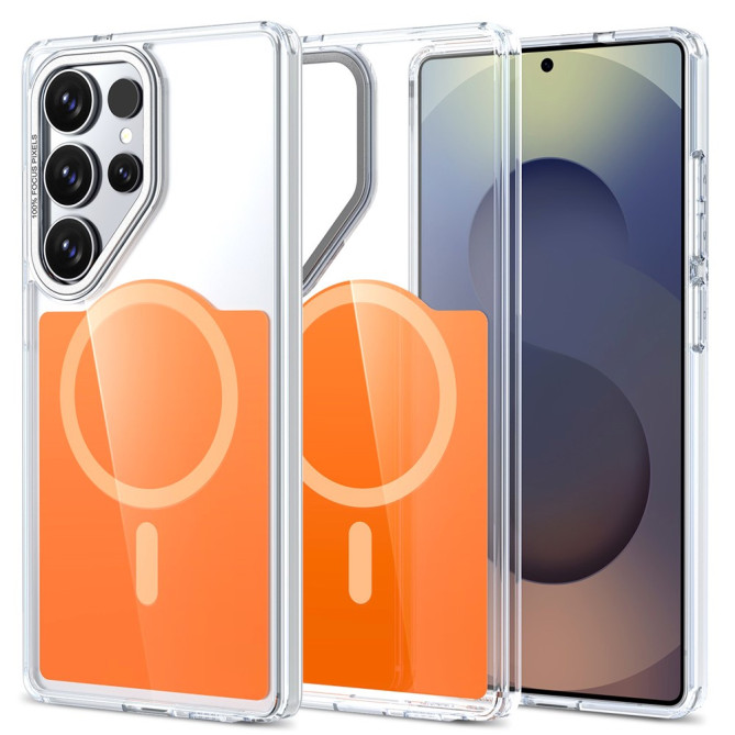 Coque Samsung Galaxy S26 Ultra Transparente Magnétique à Contour Métallique