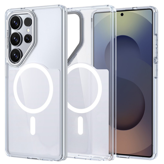 Coque Samsung Galaxy S26 Ultra Transparente Magnétique à Contour Métallique