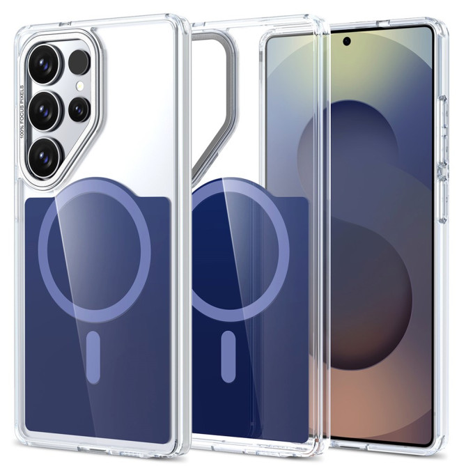 Coque Samsung Galaxy S26 Ultra Transparente Magnétique à Contour Métallique