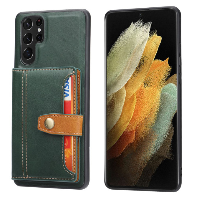 Coque Samsung Galaxy S26 Ultra Simili Cuir avec Porte-cartes et Support