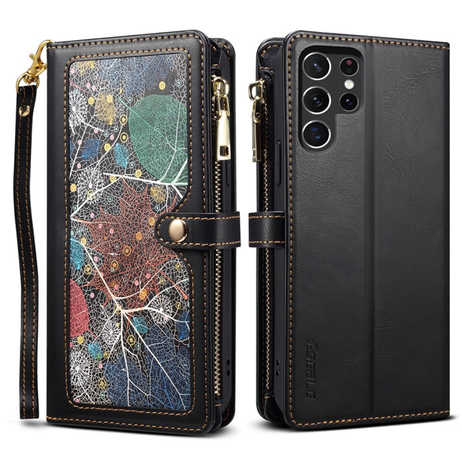 Housse Samsung Galaxy S26 Ultra Portefeuille à Motif avec Blocage RFID