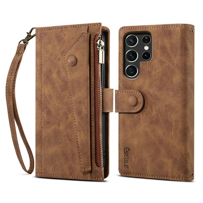 Housse Samsung Galaxy S26 Ultra Simili Cuir Fermeture Éclair