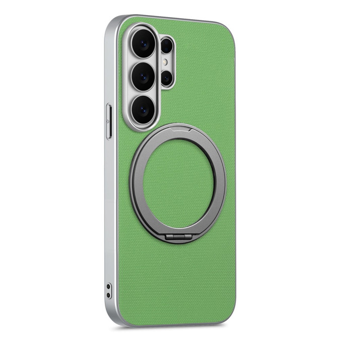 Coque Samsung Galaxy S26 Ultra Magnétique Texture Fine avec Anneau Support Rotatif