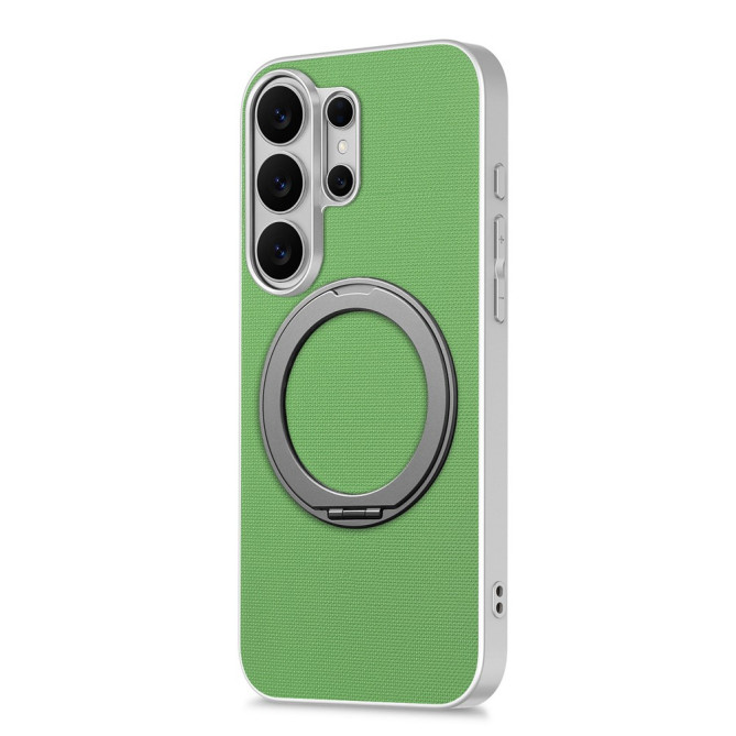 Coque Samsung Galaxy S26 Ultra Magnétique Texture Fine avec Anneau Support Rotatif