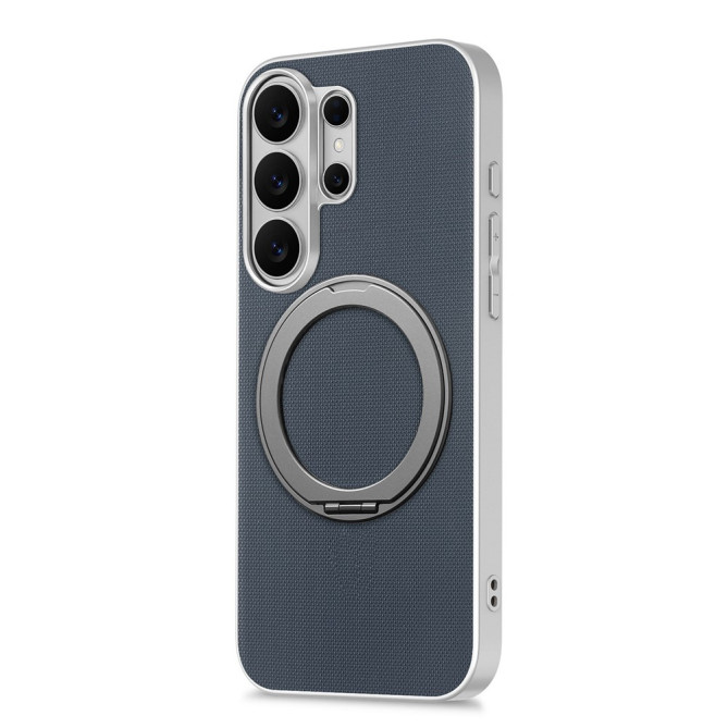 Coque Samsung Galaxy S26 Ultra Magnétique Texture Fine avec Anneau Support Rotatif