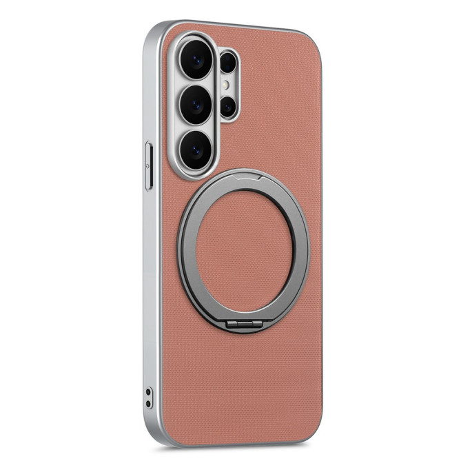 Coque Samsung Galaxy S26 Ultra Magnétique Texture Fine avec Anneau Support Rotatif