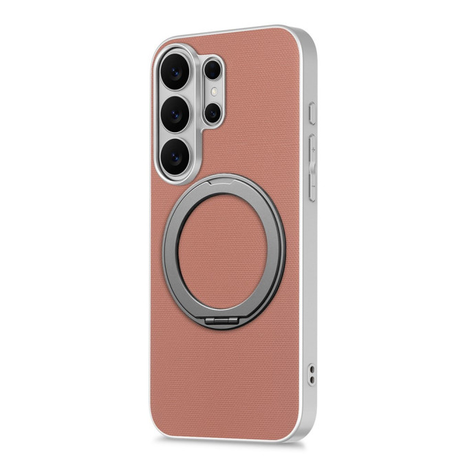 Coque Samsung Galaxy S26 Ultra Magnétique Texture Fine avec Anneau Support Rotatif