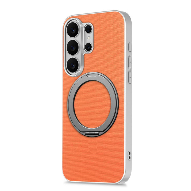 Coque Samsung Galaxy S26 Ultra Magnétique Texture Fine avec Anneau Support Rotatif