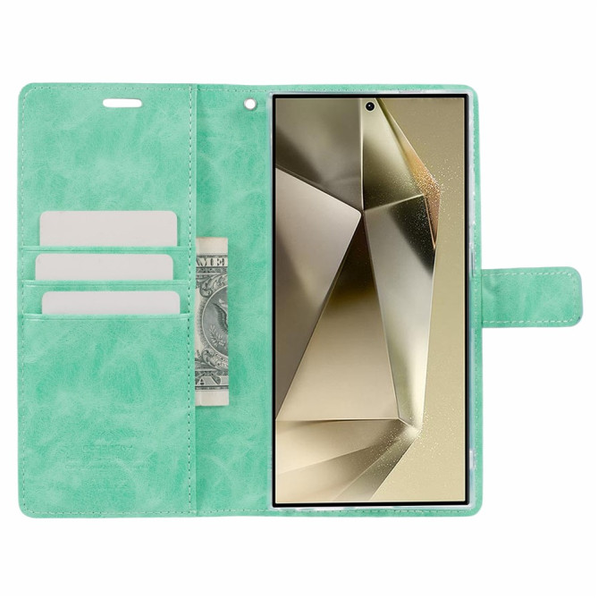 Étui Samsung Galaxy S26 Ultra Blue Moon Portefeuille en Simili Cuir