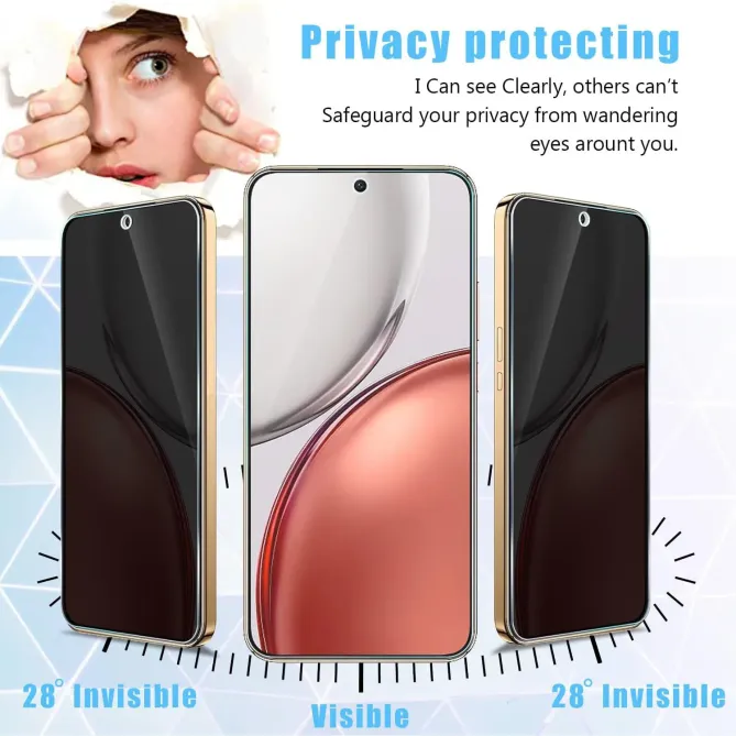 Verre Trempé Honor 600 Lite Anti-Espion Protection Intégrale