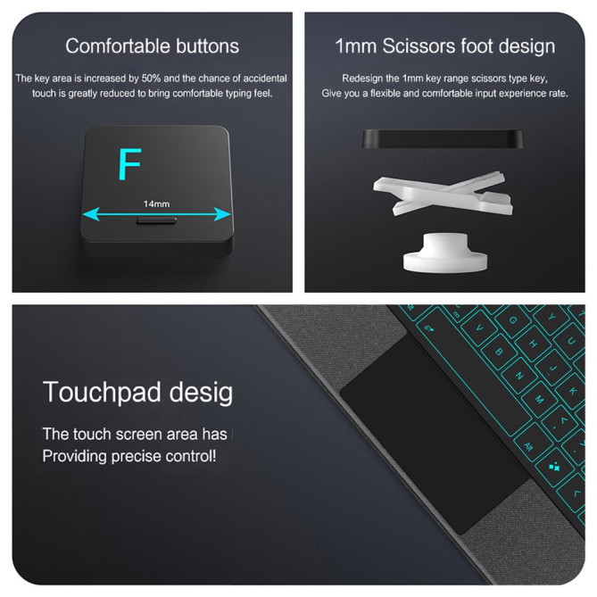 Housse Clavier Bluetooth Samsung Galaxy Tab S11 Ultra Rétroéclairée avec Pavé Tactile