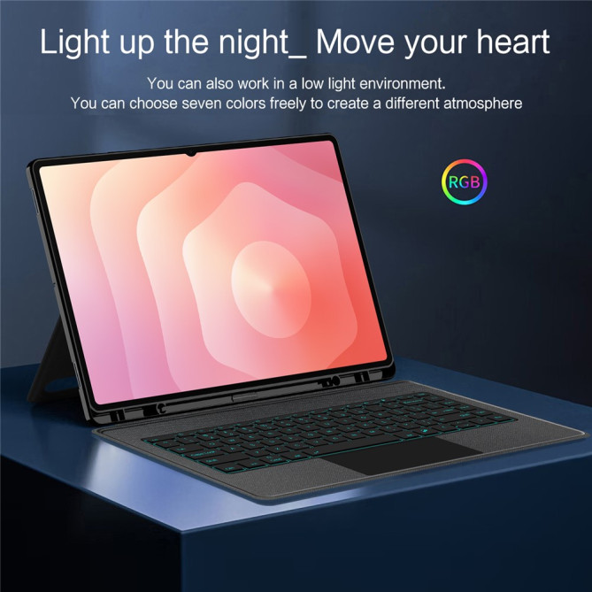 Housse Clavier Bluetooth Samsung Galaxy Tab S11 Ultra Rétroéclairée avec Pavé Tactile