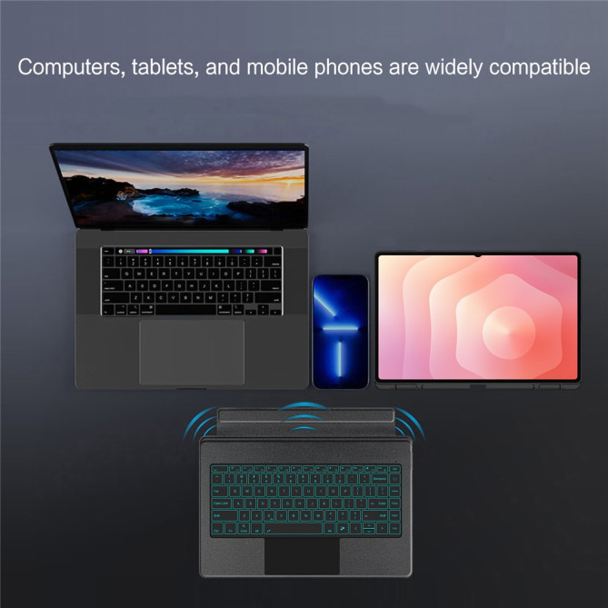 Housse Clavier Bluetooth Samsung Galaxy Tab S11 Ultra Rétroéclairée avec Pavé Tactile