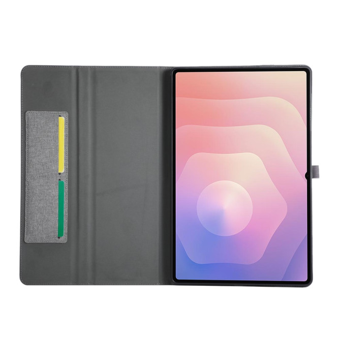 Housse Samsung Galaxy Tab S11 Ultra Texture Tissu avec Porte-Stylet