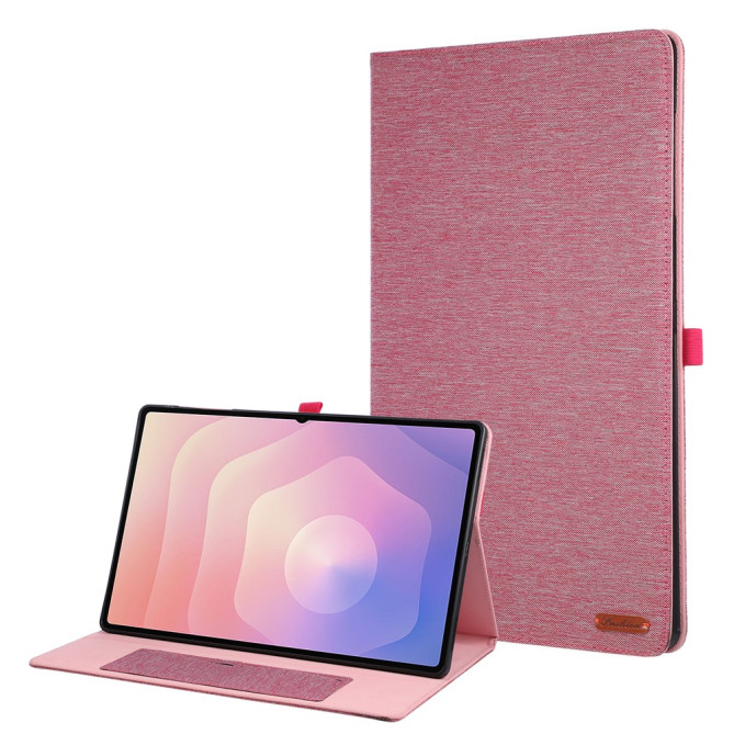 Housse Samsung Galaxy Tab S11 Ultra Texture Tissu avec Porte-Stylet