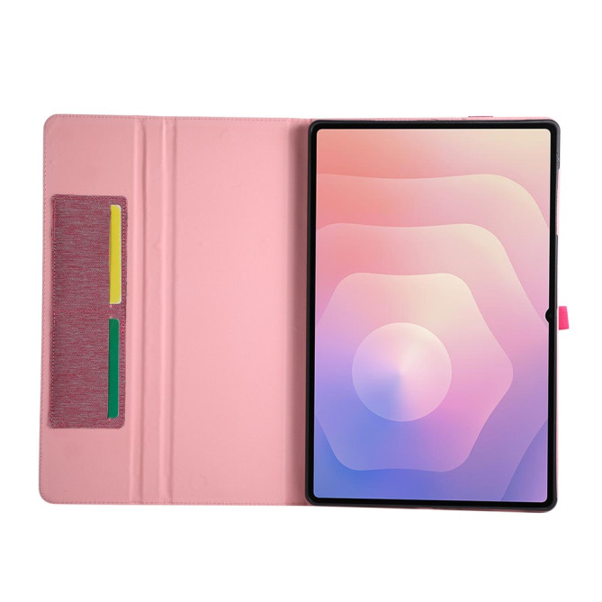 Housse Samsung Galaxy Tab S11 Ultra Texture Tissu avec Porte-Stylet