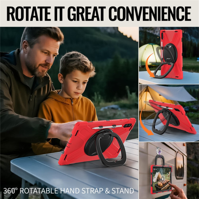 Coque Samsung Galaxy Tab S11 Ultra Armure Pro avec Poignée Rotative