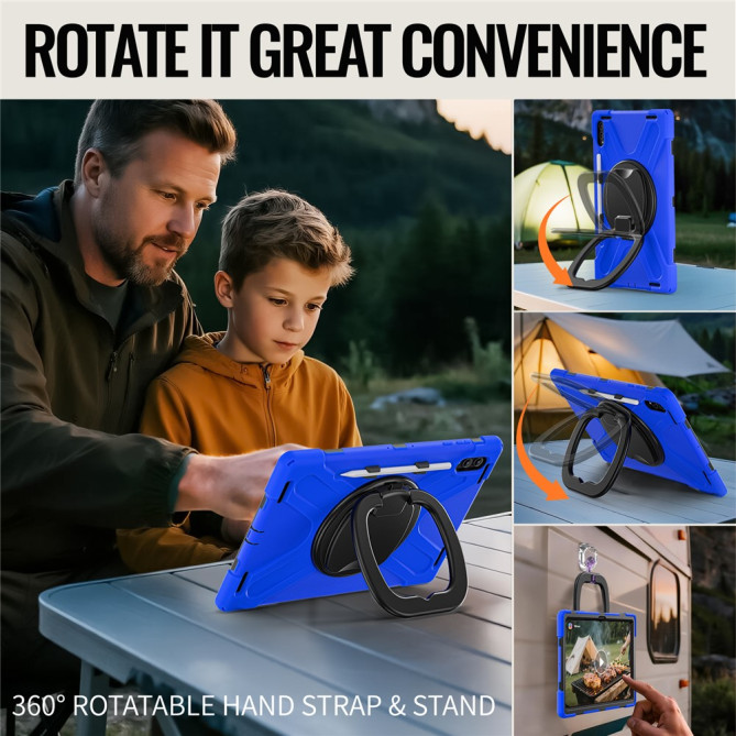 Coque Samsung Galaxy Tab S11 Ultra Armure Pro avec Poignée Rotative