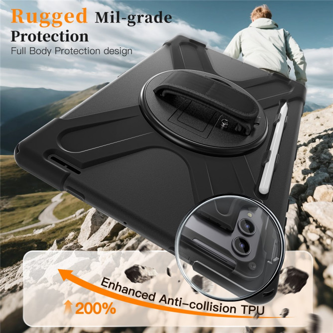 Coque Samsung Galaxy Tab S11 Ultra Armor Support Rotatif et Bandoulière