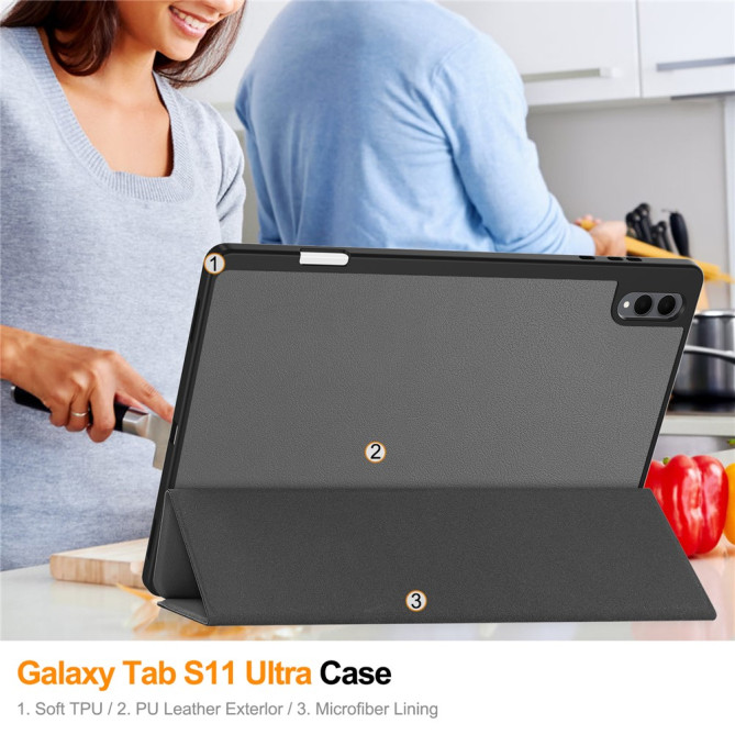 Housse Samsung Galaxy Tab S11 Ultra Tri-fold avec Porte-Stylet