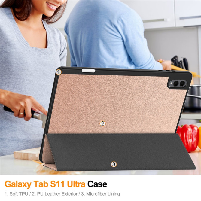 Housse Samsung Galaxy Tab S11 Ultra Tri-fold avec Porte-Stylet