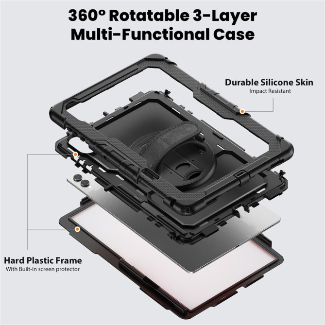 Coque Samsung Galaxy Tab S11 Ultra Antichoc avec Support Rotatif