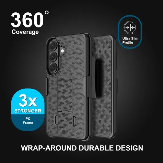 Coque Samsung Galaxy S26 intégrale avec clip ceinture avec Support CLEA